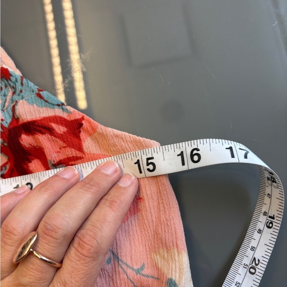 Ebby Andi Floral Halter Neck Coral Lightweight feminine Mini Dress size Small - Picture 6 of 10